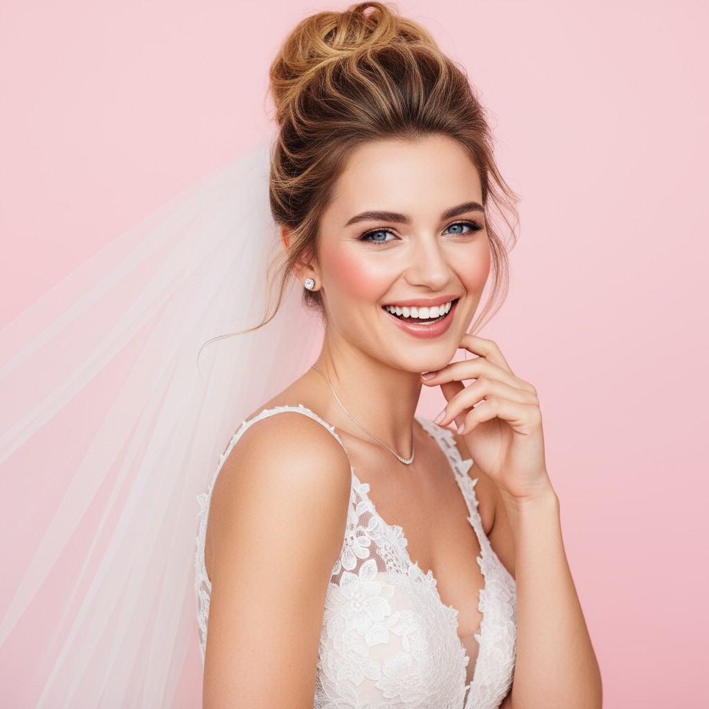 High Updo With Veil Ideas